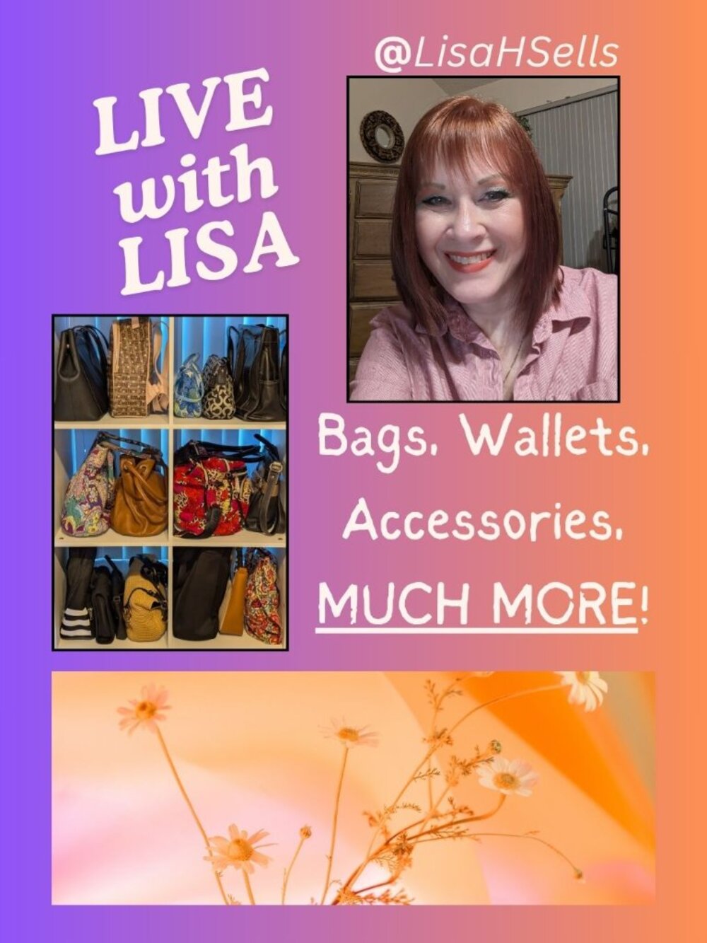 NEXT SHARE SHOW, Tues, May 5 @ 9am (EDT). BAGS, WALLETS, JEWELRY!!! 🛍️💵🎉